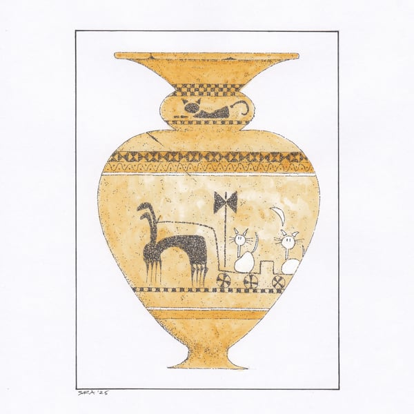 The Cat Chariot Vase