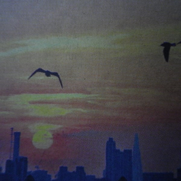 Dawn Over London ,A4 unframed, mounted,free hook &easel, free shippingef 4019
