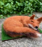  Fox, felt animal sculpture, needle felted sleeping fox model - Image 2