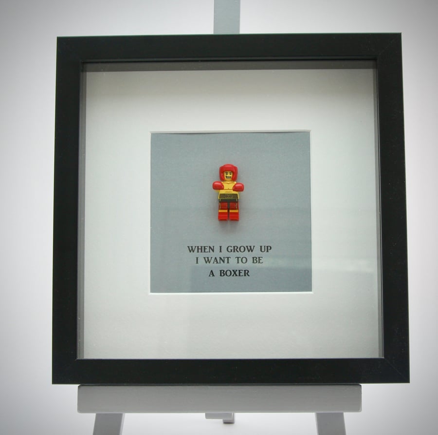 When I grow up I want to be  a  Boxer mini Figure framed picture 