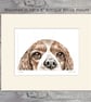 Spaniel Dog Drypoint Print, Short run (no more than 15), 10" x 8" mounted