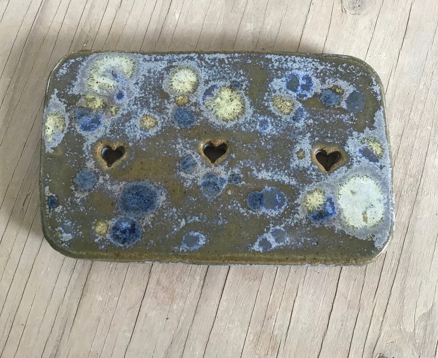 Heart soap dish galaxy blue