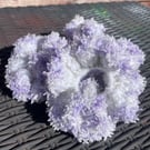 Purple and white scrunchie 