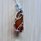 Scottish Sea Glass Pendant, Swirl design - Brown - Absolutely beautiful!