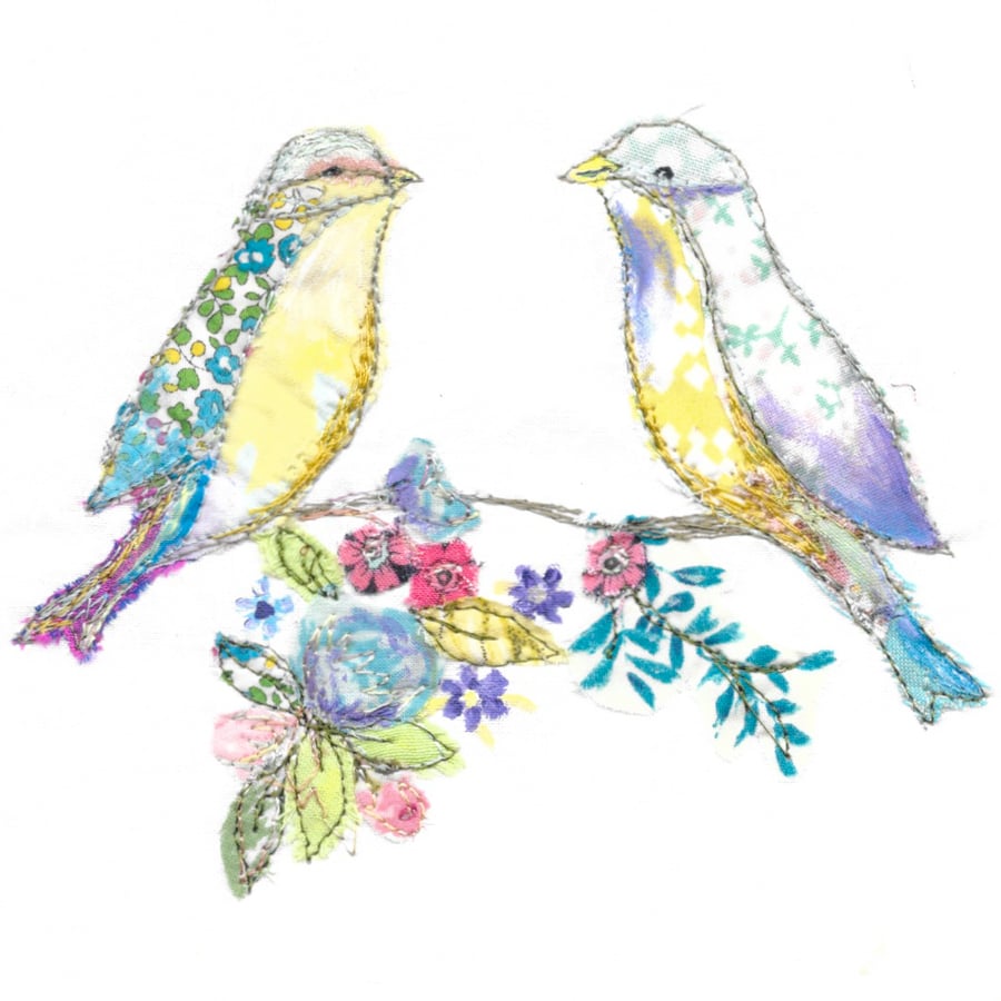 Love Birds handmade greetings card