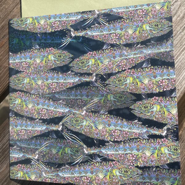 NEW! Swimming fish greeting card 