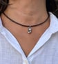 Women's leather necklace, Cat pendant, Minimalist necklace - Image 5