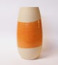 Vase Tulip shaped Bright Orange glazed Ceramic. - Image 2