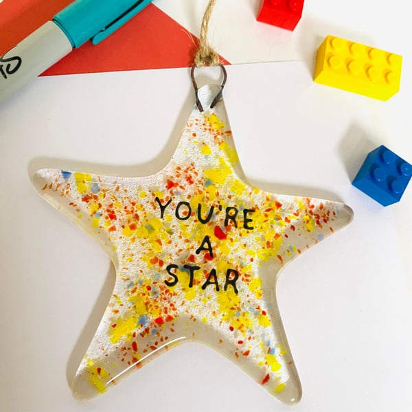 Fused Glass "You're a Star" Hanger - Teacher Gifts