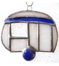 Caravan Suncatcher Stained Glass Mini Blue Camping  - Image 1