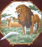 On Safari  Lions and Lioness on a  grassy plain cushion - Image 2