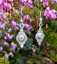 Recycled Silver Earrings - Pink Morganite Cubic Zirconia - Moroccan Style - Image 4