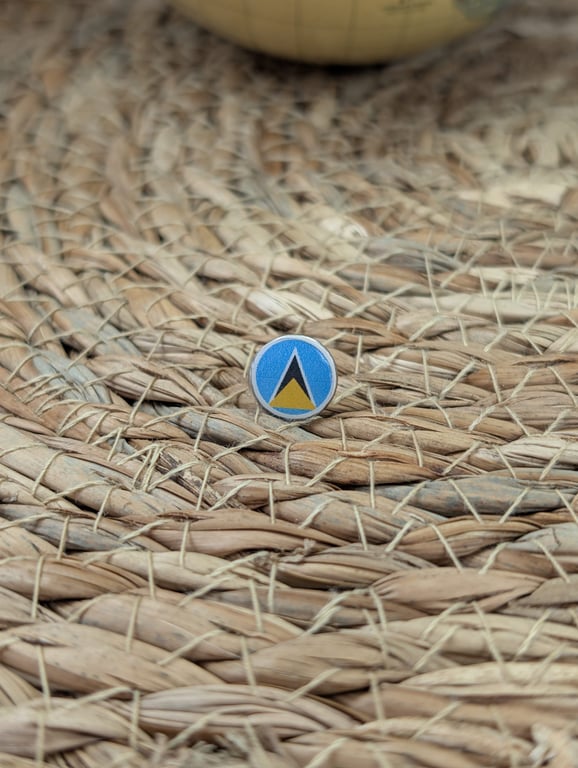 Saint Lucia Flag Map Pin – Caribbean Travel Map Push Pin for Wooden Maps