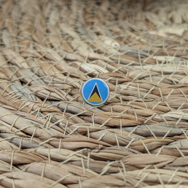 Saint Lucia Flag Map Pin – Caribbean Travel Map Push Pin for Wooden Maps