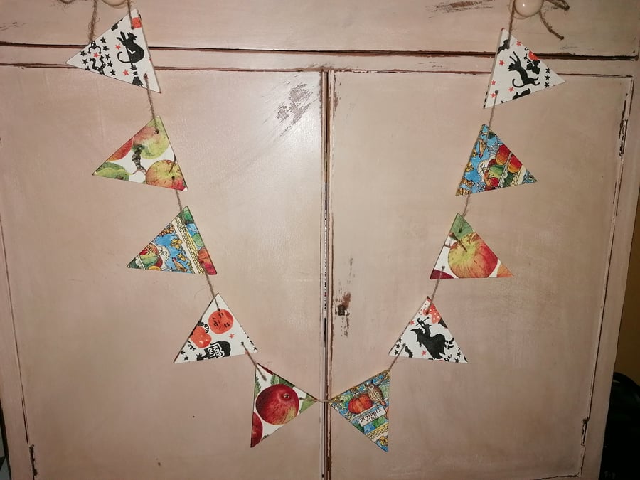 Wooden Bunting Garland Made using Emma Bridgewater Designs Autumn Decoration 