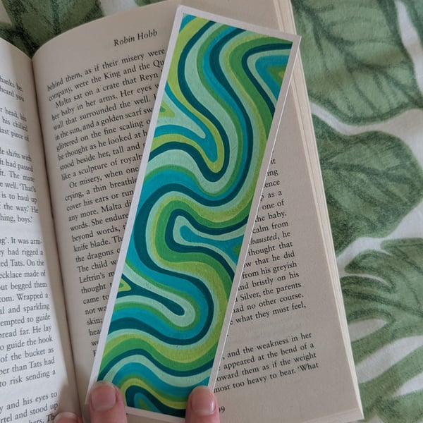 Handmade Green Swirl Bookmark