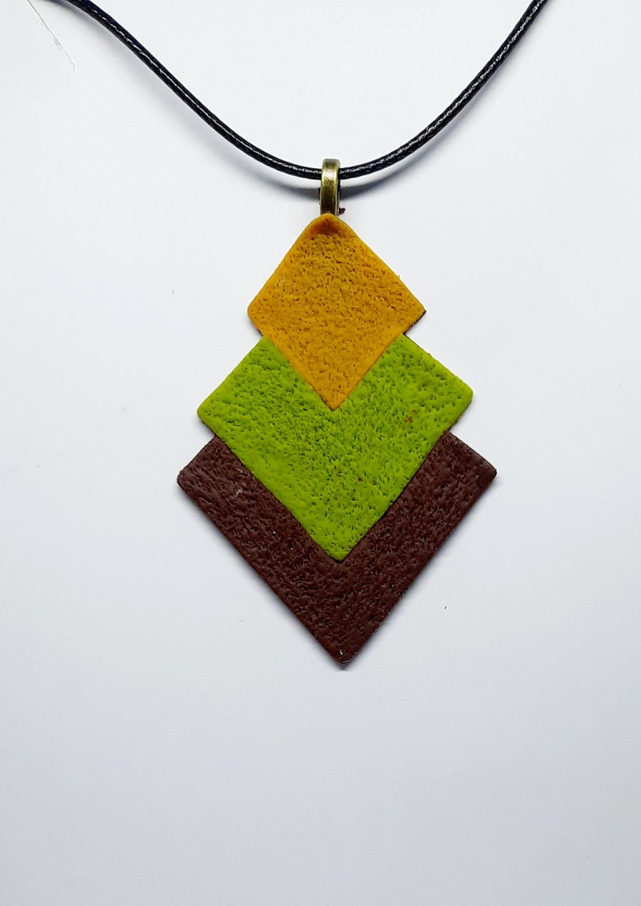 Retro polymer clay pendant 