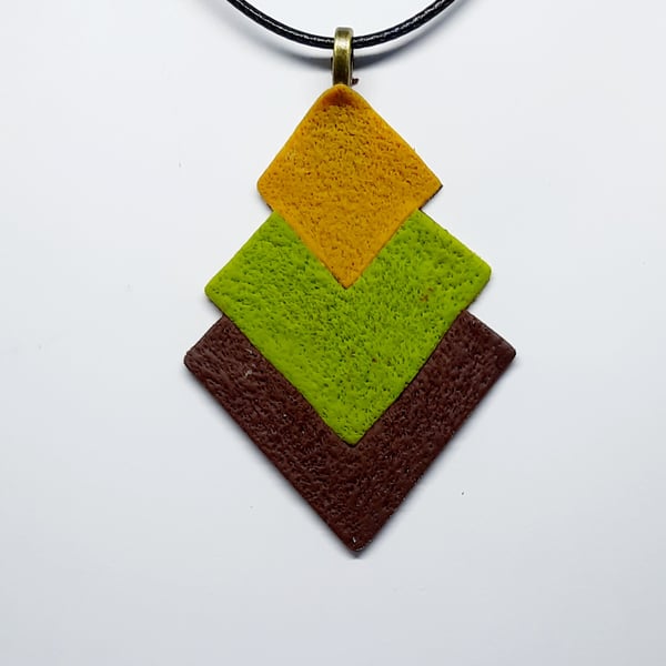 Retro polymer clay pendant 