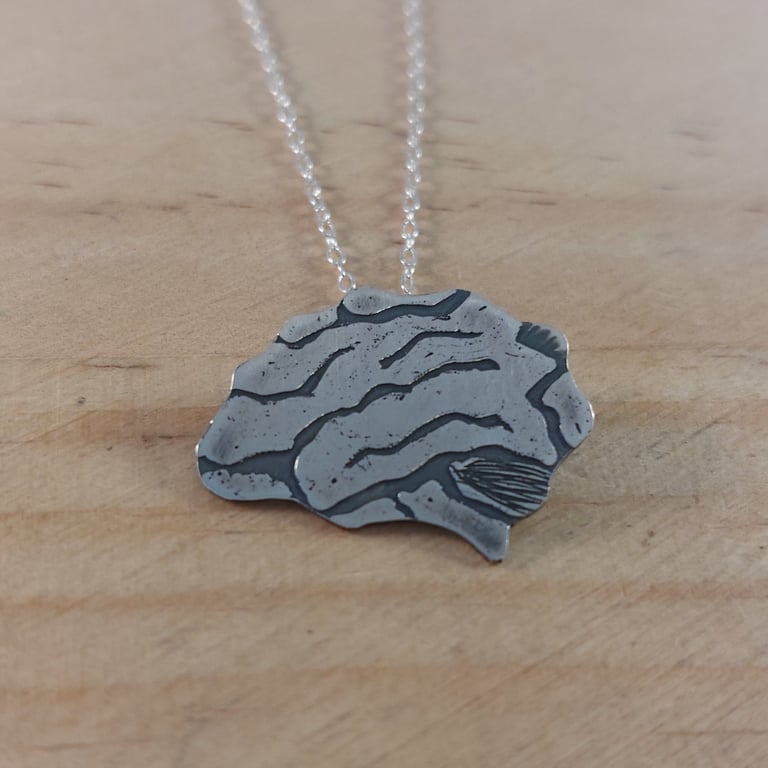 Sterling Silver Anatomical Brain Necklace (SKU060625)
