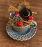 Witchy Teacup Curiosity Display – Upcycled Mushroom & Miniature Magic Décor