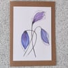 "Twilight Petals" Hand-Painted Watercolour Cards (Set of 3)