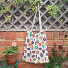 Tote bag; colourful owls: fully lined with inside pocket 