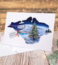 Isle of Wight Christmas Card - Freshwater Bay