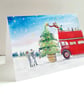 Christmas Themed London Bus and Christmas Tree Card A5 size - Image 4