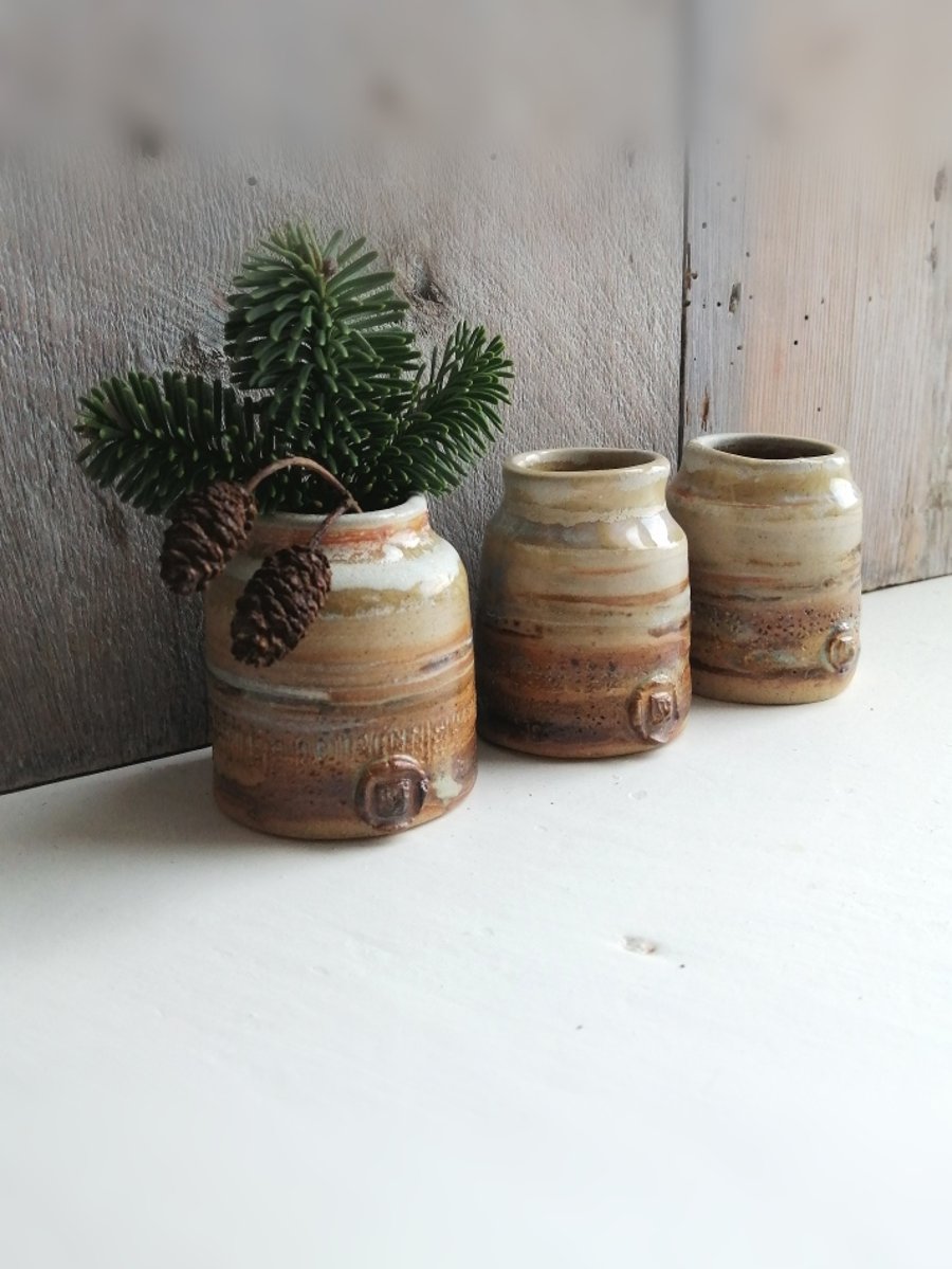 Set of three ceramic vases