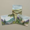 Beautiful Bundle of 3  hand painted watercolour landscape aceos ( f 511.K1)