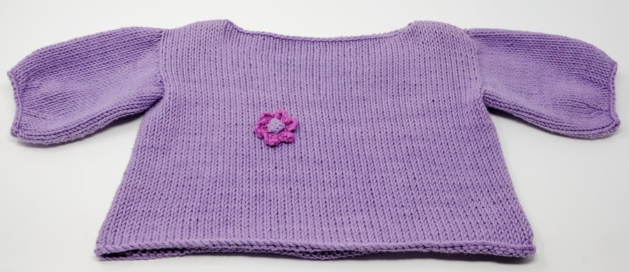 Purple 100% Organic Cotton Baby Jumper 6 - 12 Months