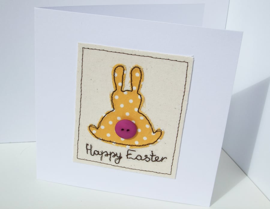 Easter Card - Embroidered Bunny