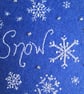 Hand Embroidered Snowflake Hoop Decoration, Snow Decoration - Image 2