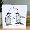 Penguin Lino Printed Card