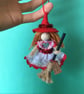 Witch Doll Hanging Decoration, Red And White, Witch Core, Halloween Decoration - Image 3
