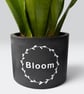 Personalised Black Plant Pot with White Text  - Image 2