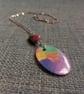 Multicoloured Pastel Oval Necklace