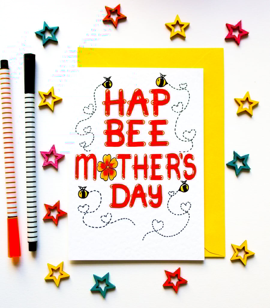 Bee Mother's Day Card For Mum, Nanny, Nana From Both Of Us