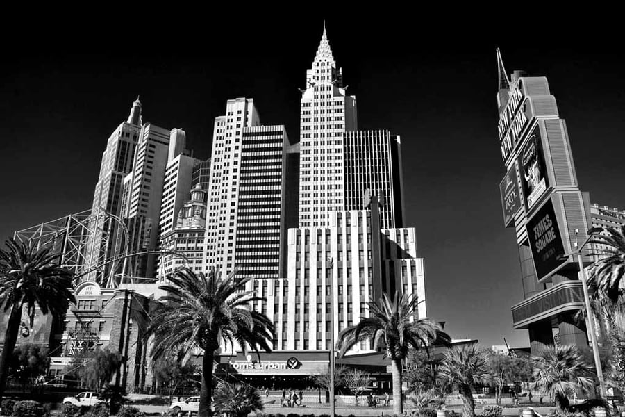 New York New York Hotel Las Vegas America 18"x12" Print