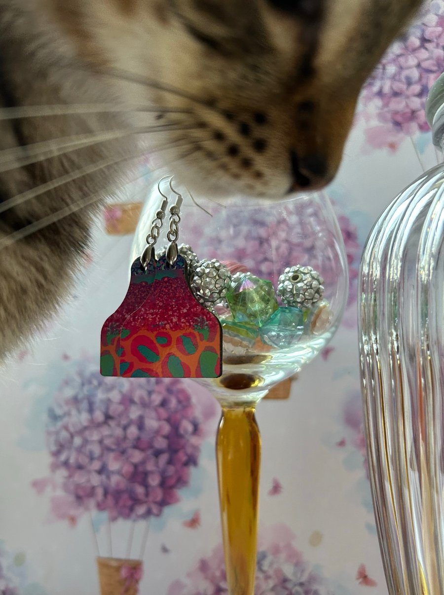 Unique Cow Tag Shape Earrings