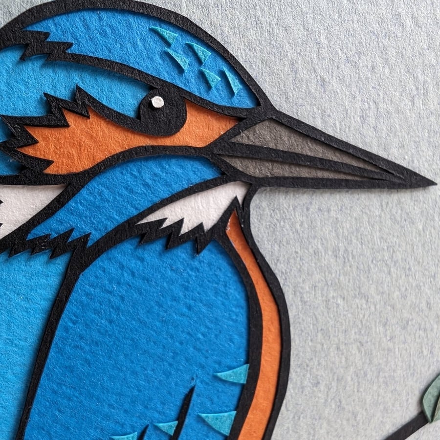 Kingfisher - Riverside Bird - Original Papercut