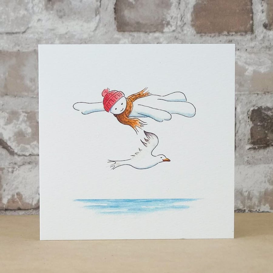 Christmas Card Seagull Ecofriendly