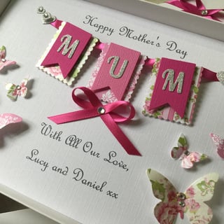Personalised Handmade Mother’s Day Card Gift Boxed Mum Nan Mam