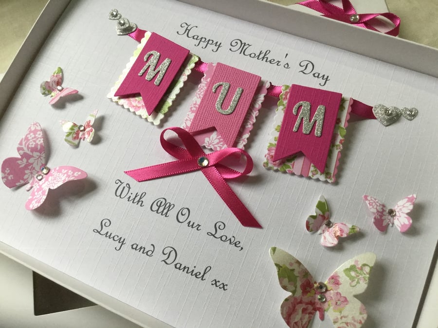 Personalised Handmade Mother’s Day Card Gift Boxed Mum Nan Mam