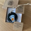 A little hug in a box fused glass penguin gift