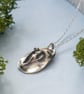 Recycled Silver Mushroom Pendant - Toadstool Cluster Necklace - Image 3