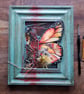 Butterfly Wing with Key framed mixed media original artwork 