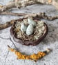 Bird Nest Sculpture, Rustic Clay, Mini Trinket Dish, Wabi-Sabi Bark Bowl - Image 7