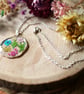 Circular Meadow Flower Pendant - Real Dried and Pressed Flowers - Image 4