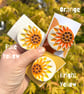 Handmade Ceramic Sunflower brooch, Hand Made Pottery Badge - Image 4